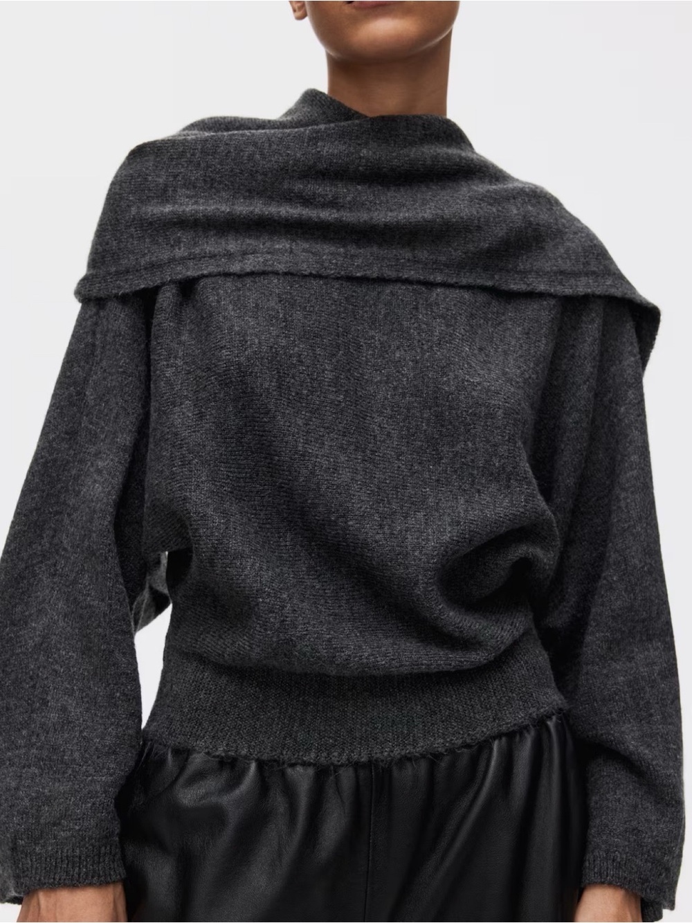 H&M Oversized Scarf-Detail Sweater